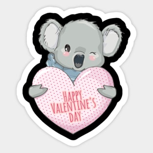 cute Koala Valentines Sticker